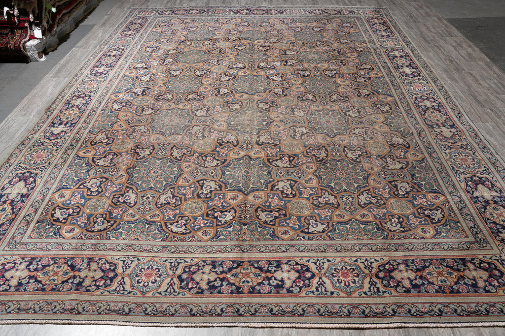 9.1 x 13.2 Semi-Antique Persian Khorassan Rug Unique 1960's #F-4134