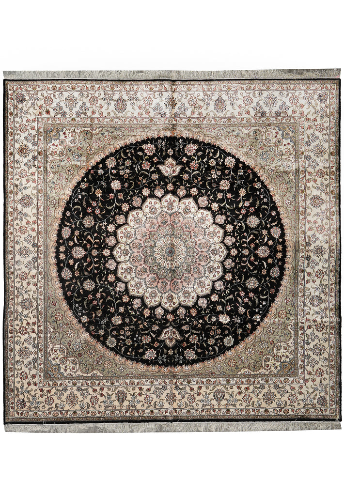 9 x 9 Square Silk Handmade Fancy Rug QOM #40673