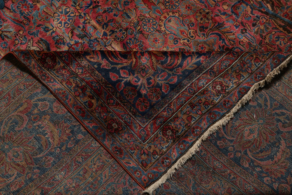 13 x 22.3 ANTIQUE 1930's High Quality Persian Kashan Rug TREES BIRDS DEERS #PIX-16268