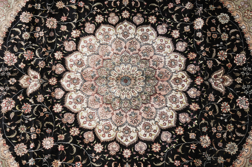 9 x 9 Square Silk Handmade Fancy Rug QOM #40673
