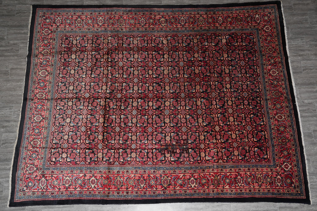 10 x 12.8 Semi-Antique Persian Herati Rug #F-4135