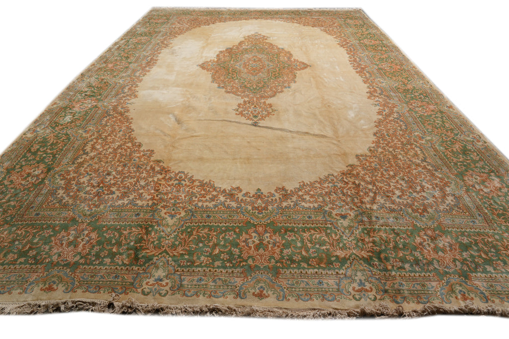 11.6 x 19.6   Open Field Old Persian Kerman Rug #PIX-391
