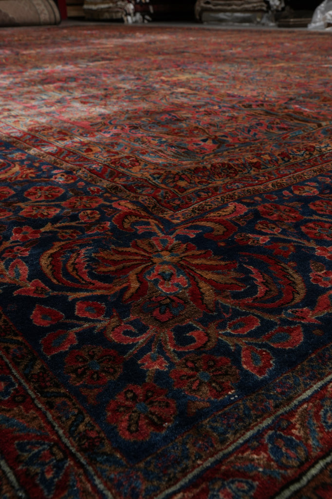 13 x 22.3 ANTIQUE 1930's High Quality Persian Kashan Rug TREES BIRDS DEERS #PIX-16268