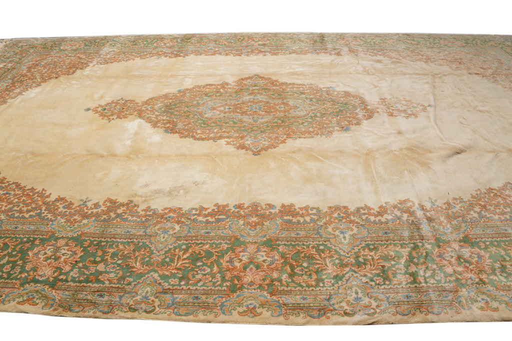 11.6 x 19.6   Open Field Old Persian Kerman Rug