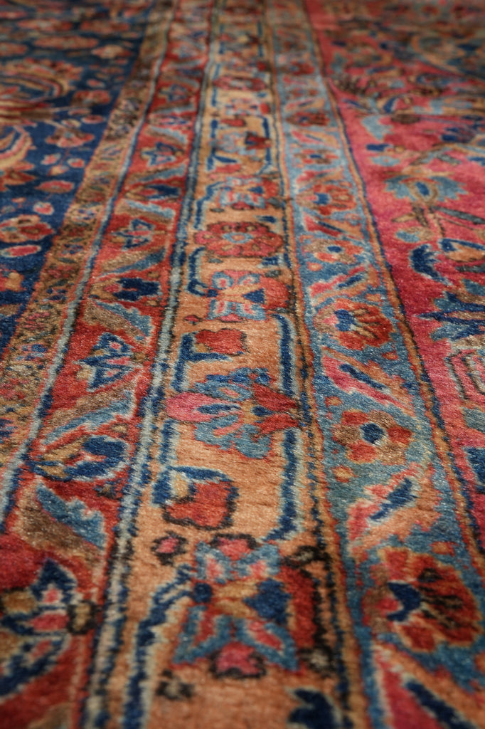 13 x 22.3 ANTIQUE 1930's High Quality Persian Kashan Rug TREES BIRDS DEERS #PIX-16268