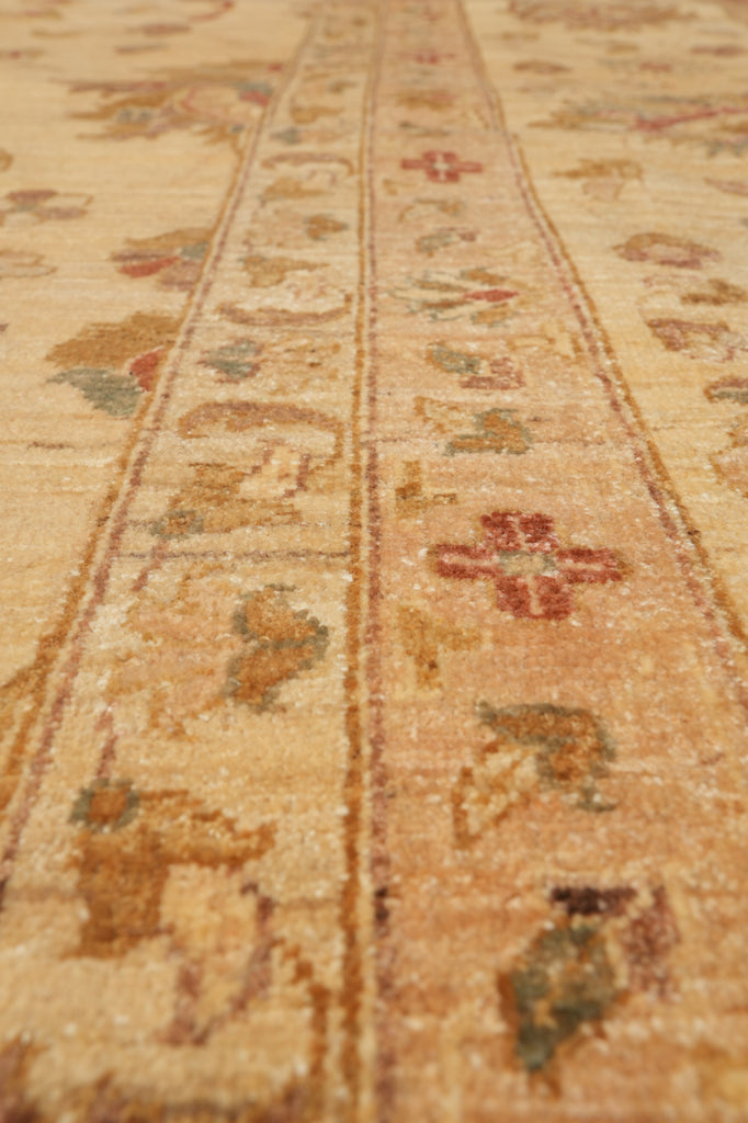 13 x 16 Beige Warm Colors Natural Quality Wool Chobi Peshawar Rug #PIX-6706