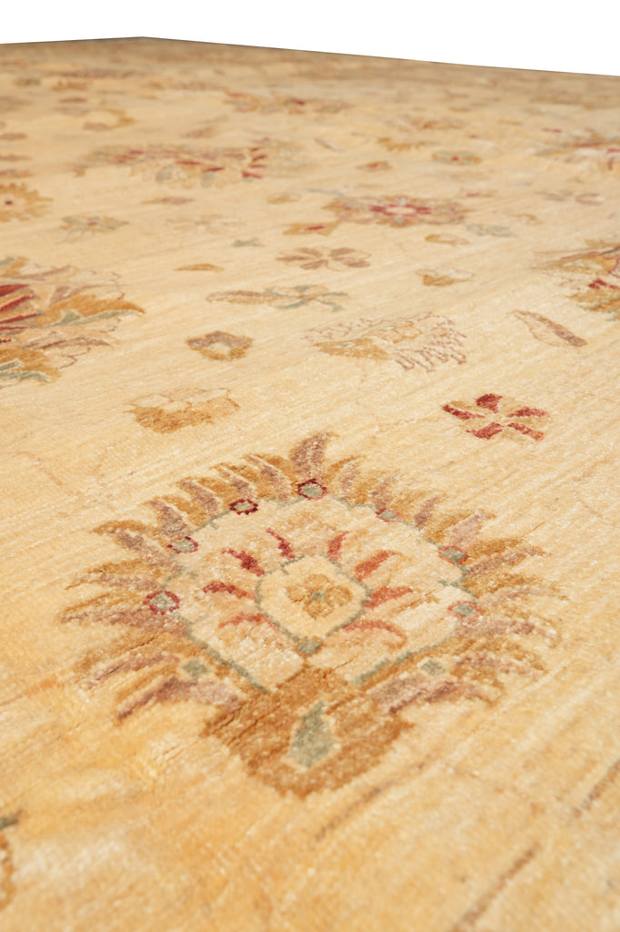 13 x 16 Beige Warm Colors Natural Quality Wool Chobi Peshawar Rug #PIX-6706
