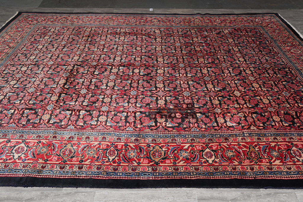 10 x 12.8 Semi-Antique Persian Herati Rug #F-4135
