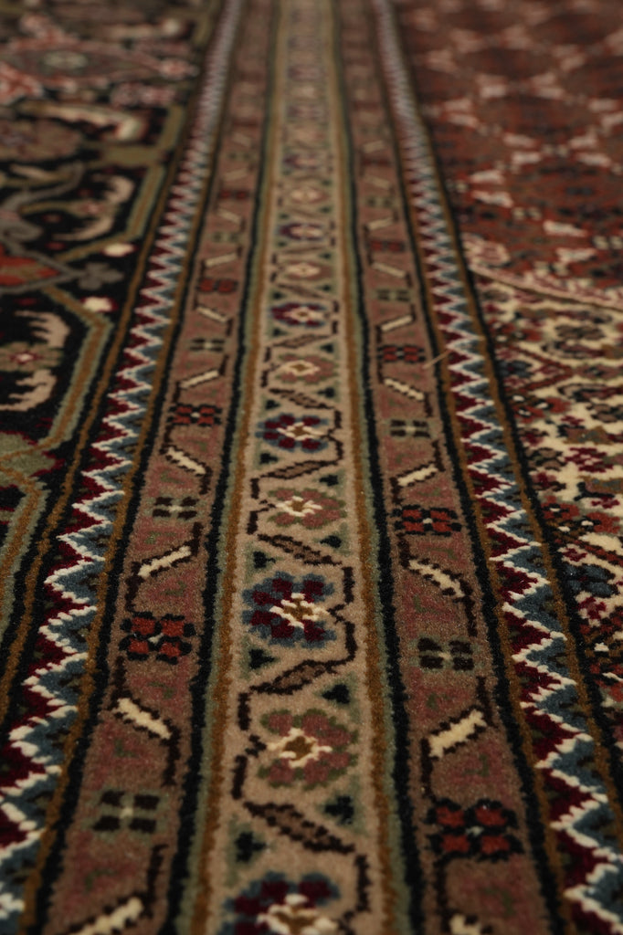 8 x 10 High Quality Woo Silk Hand-Knotted Rug Tabriz Mahi Pom Roby #F-3085