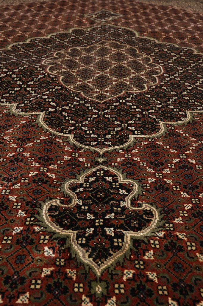 8 x 10 High Quality Woo Silk Hand-Knotted Rug Tabriz Mahi Pom Roby #F-3085