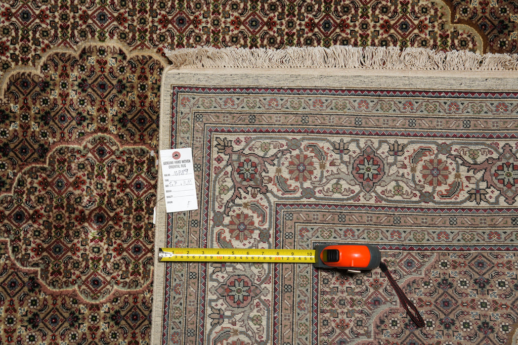 5.7 x 8 Quality Tabriz Mahi Hand-Knotted Wool Silk Rug #PIX-16789