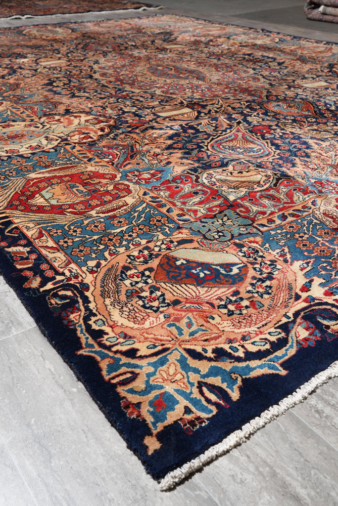 9.6 x 13 Historic ZirKhaki persian Kashmar Rug Exotic Pattern #F-4136