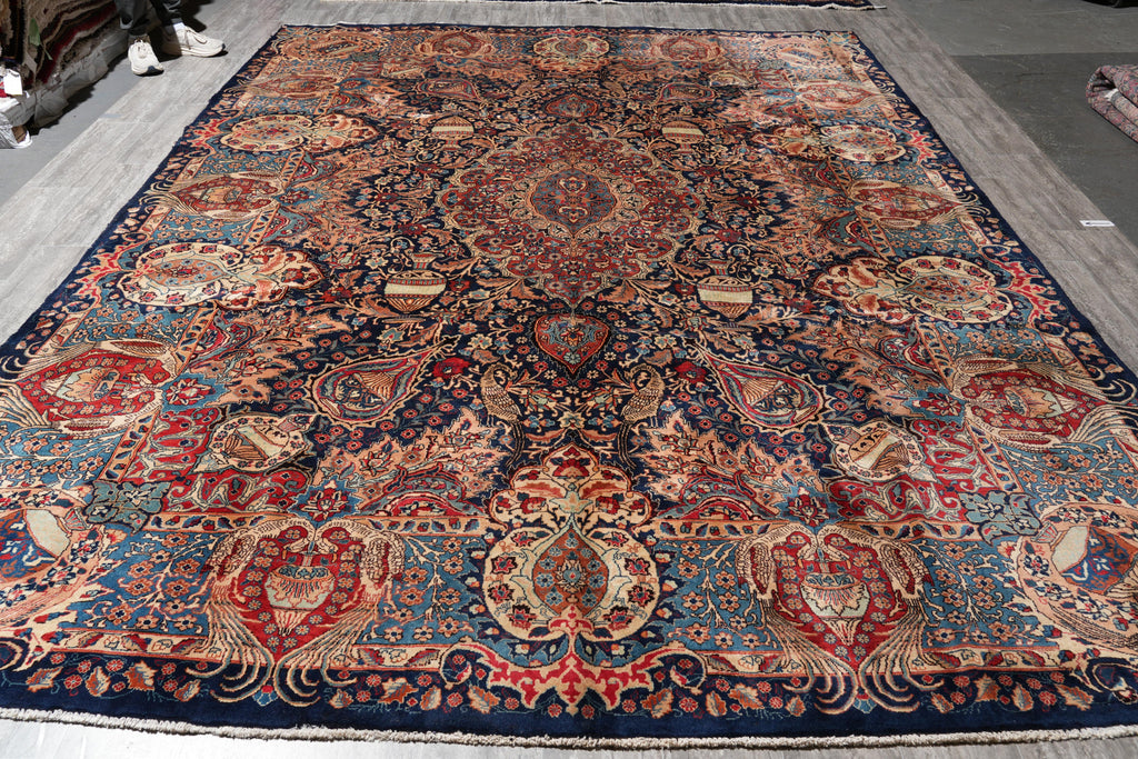 9.6 x 13 Historic ZirKhaki persian Kashmar Rug Exotic Pattern #F-4136