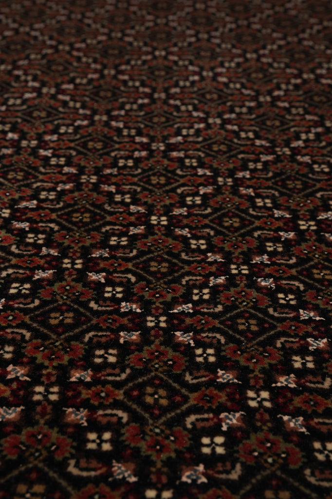 8.3 x 11.5 High Quality Wool and Silk Mahi Tabriz All Over Herati Hand-Knotted Rug Black #PIX-802-30