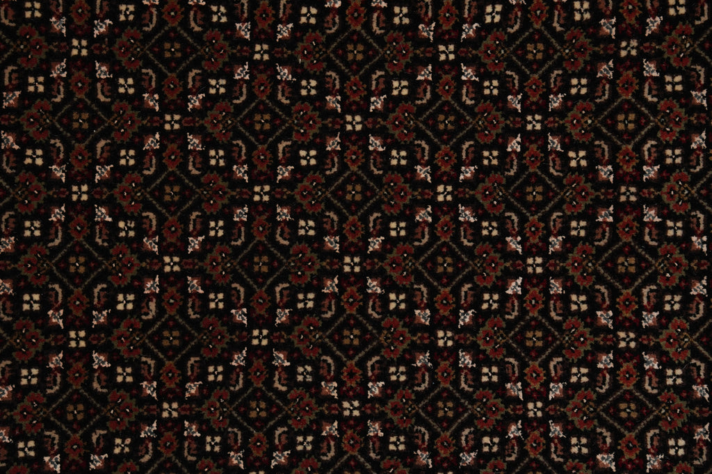 8.3 x 11.5 High Quality Wool and Silk Mahi Tabriz All Over Herati Hand-Knotted Rug Black #PIX-802-30
