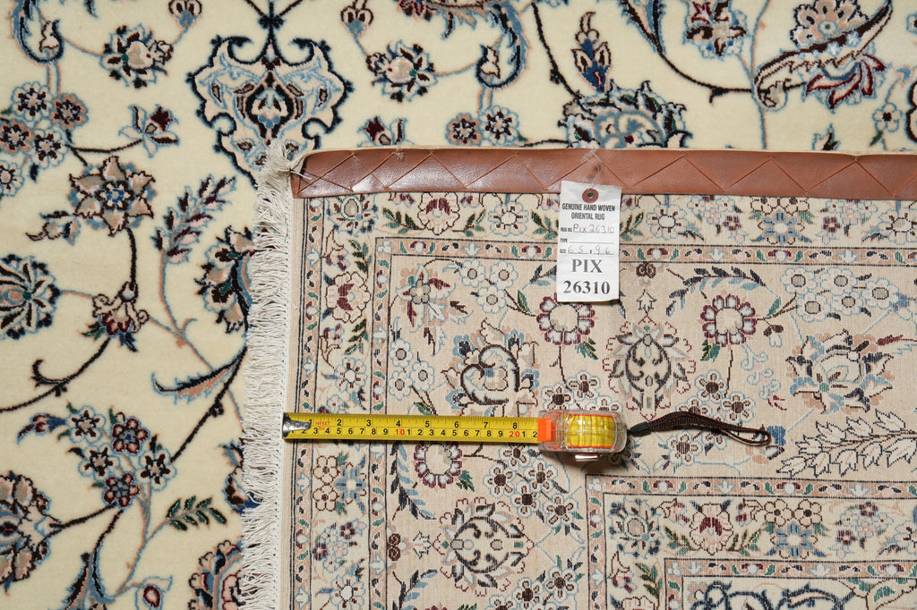 6.5 x 9.6 Stunning Authentic Persian Nain Rug Wool and Silk 500KPSI #PIX-26310