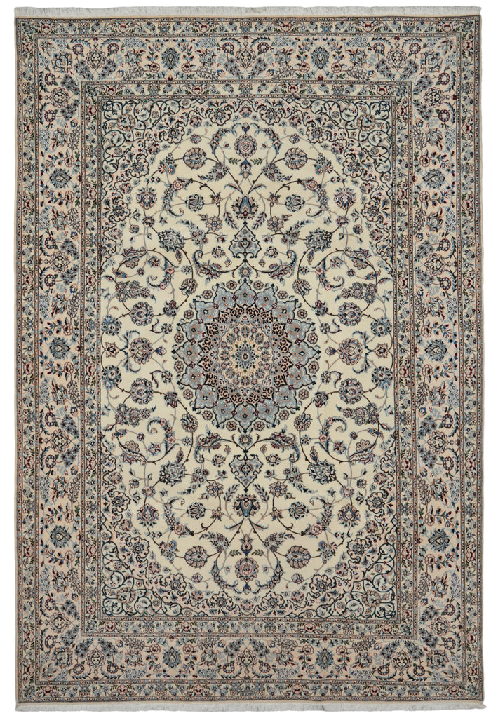 6.5 x 9.6 Stunning Authentic Persian Nain Rug Wool and Silk 500KPSI #PIX-26310
