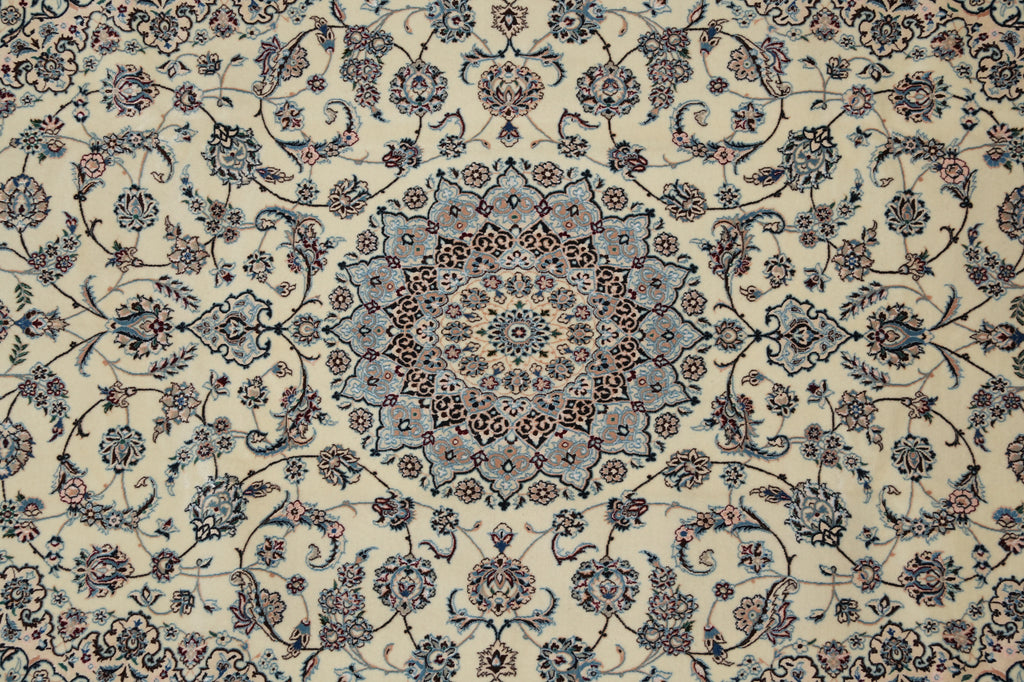 6.5 x 9.6 Stunning Authentic Persian Nain Rug Wool and Silk 500KPSI #PIX-26310