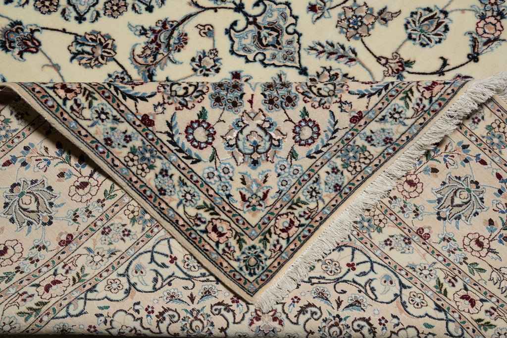 6.5 x 9.6 Stunning Authentic Persian Nain Rug Wool and Silk 500KPSI #PIX-26310