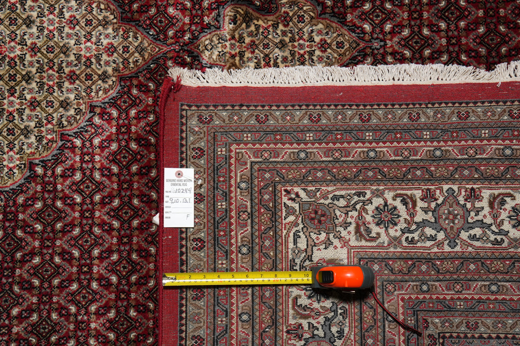10 x 13 Premium Quality Hand-Knotted Traditional Wool Silk Mahi Tabriz Rug #PIX-10244