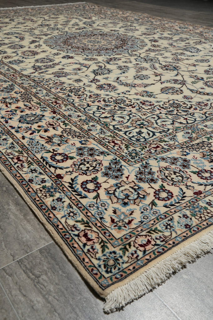 6.5 x 9.6 Stunning Authentic Persian Nain Rug Wool and Silk 500KPSI #PIX-26310