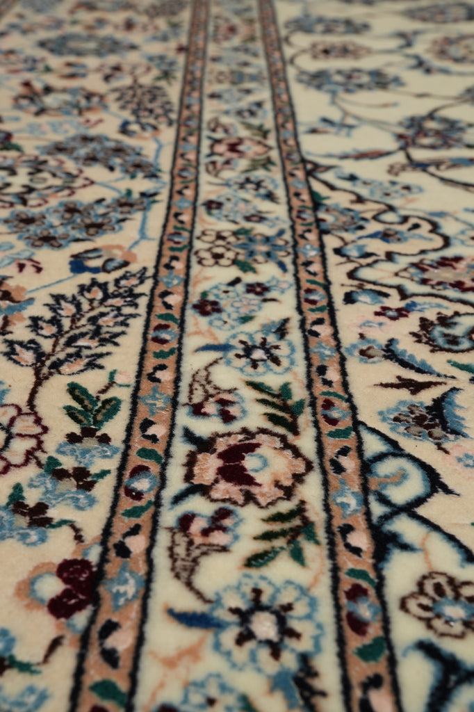 6.5 x 9.6 Stunning Authentic Persian Nain Rug Wool and Silk 500KPSI #PIX-26310