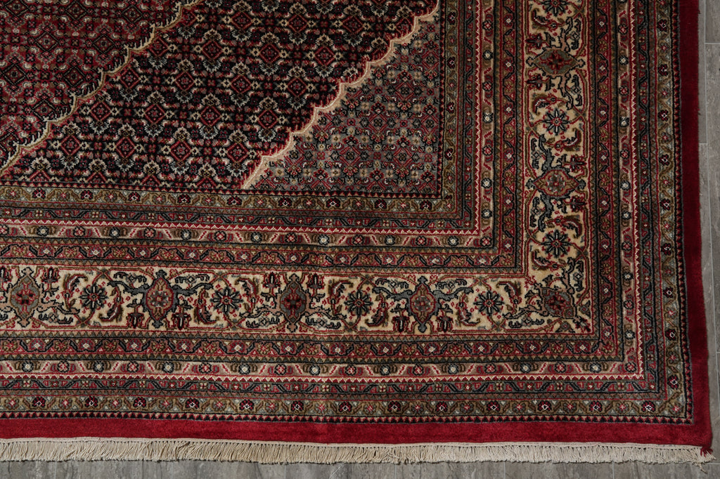 10 x 13 Premium Quality Hand-Knotted Traditional Wool Silk Mahi Tabriz Rug #PIX-10244