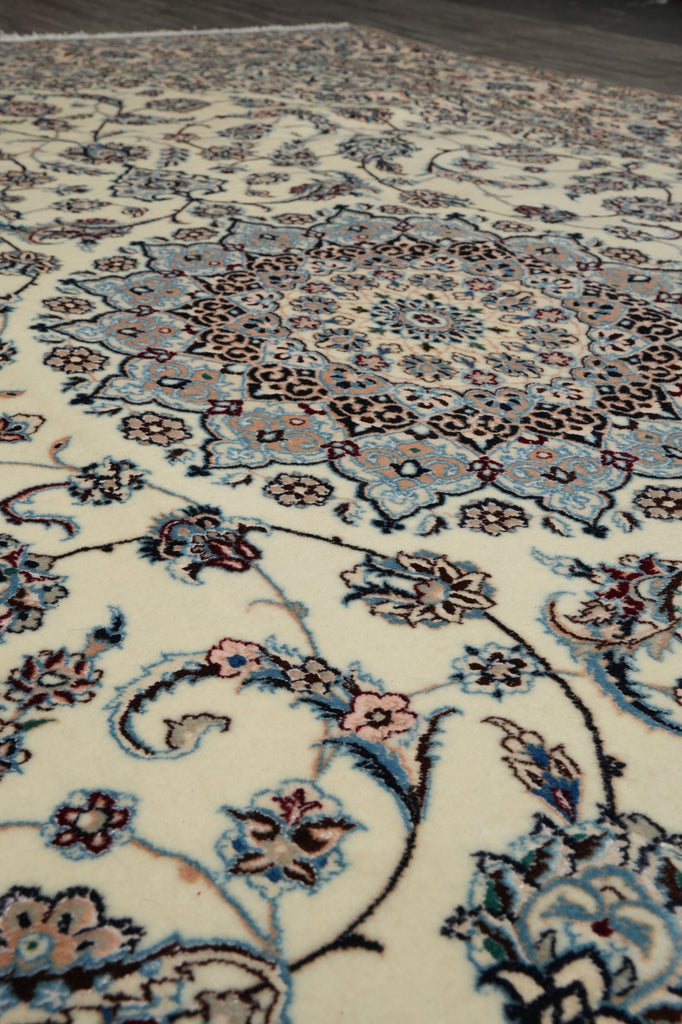 6.5 x 9.6 Stunning Authentic Persian Nain Rug Wool and Silk 500KPSI #PIX-26310