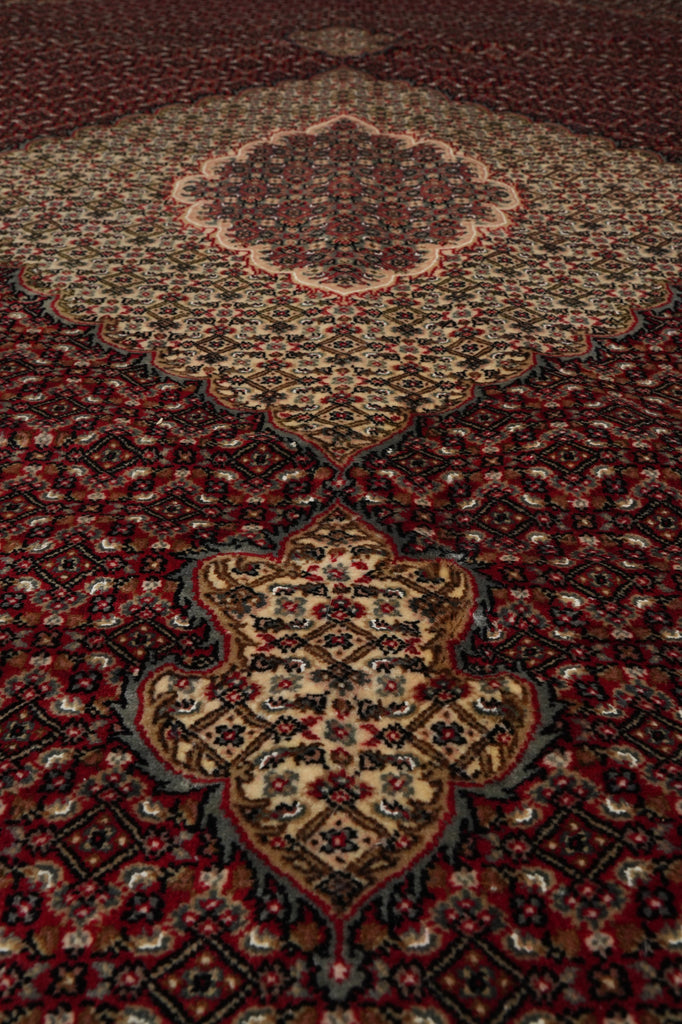 10 x 13 Premium Quality Hand-Knotted Traditional Wool Silk Mahi Tabriz Rug #PIX-10244