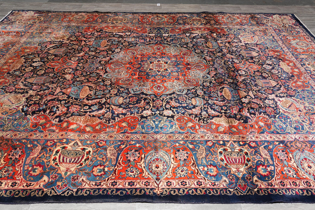 10 x 13.2 Persian Kashar Rug Zirkhaki Ancient Pattern #F-4137