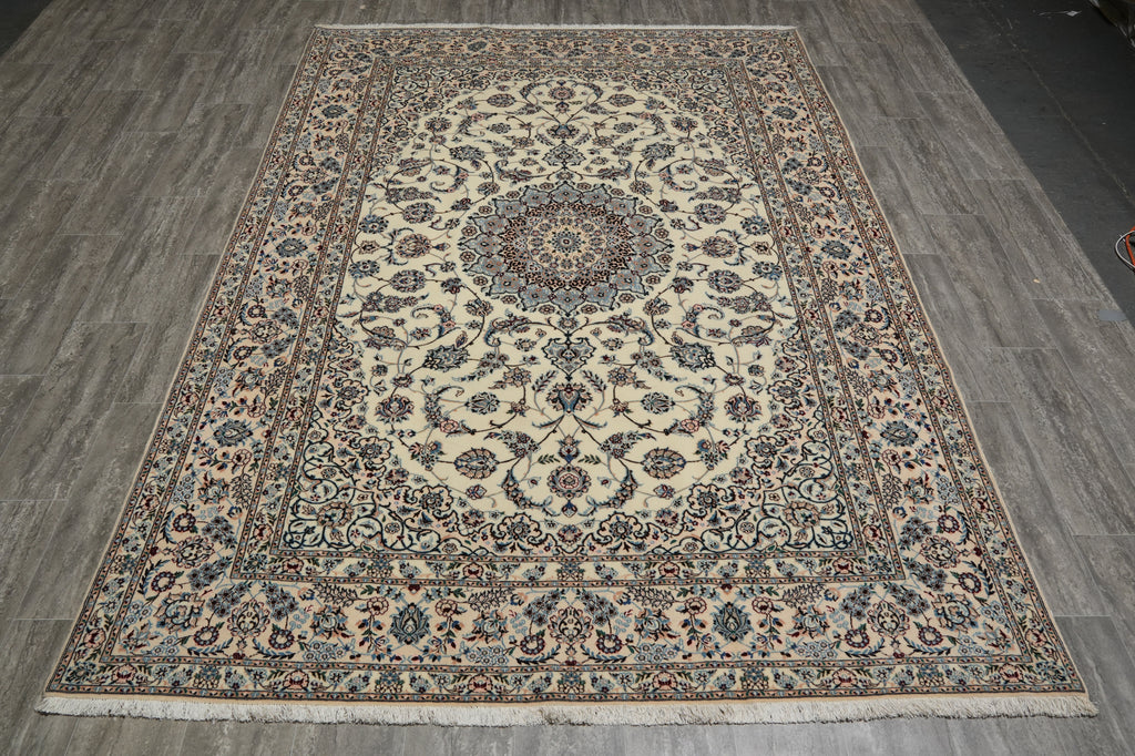 6.5 x 9.6 Stunning Authentic Persian Nain Rug Wool and Silk 500KPSI #PIX-26310