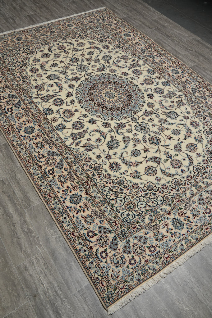 6.5 x 9.6 Stunning Authentic Persian Nain Rug Wool and Silk 500KPSI #PIX-26310
