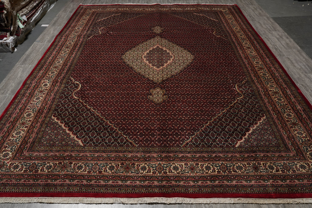 10 x 13 Premium Quality Hand-Knotted Traditional Wool Silk Mahi Tabriz Rug #PIX-10244