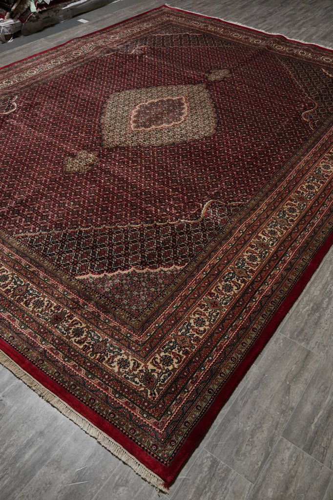 10 x 13 Premium Quality Hand-Knotted Traditional Wool Silk Mahi Tabriz Rug #PIX-10244