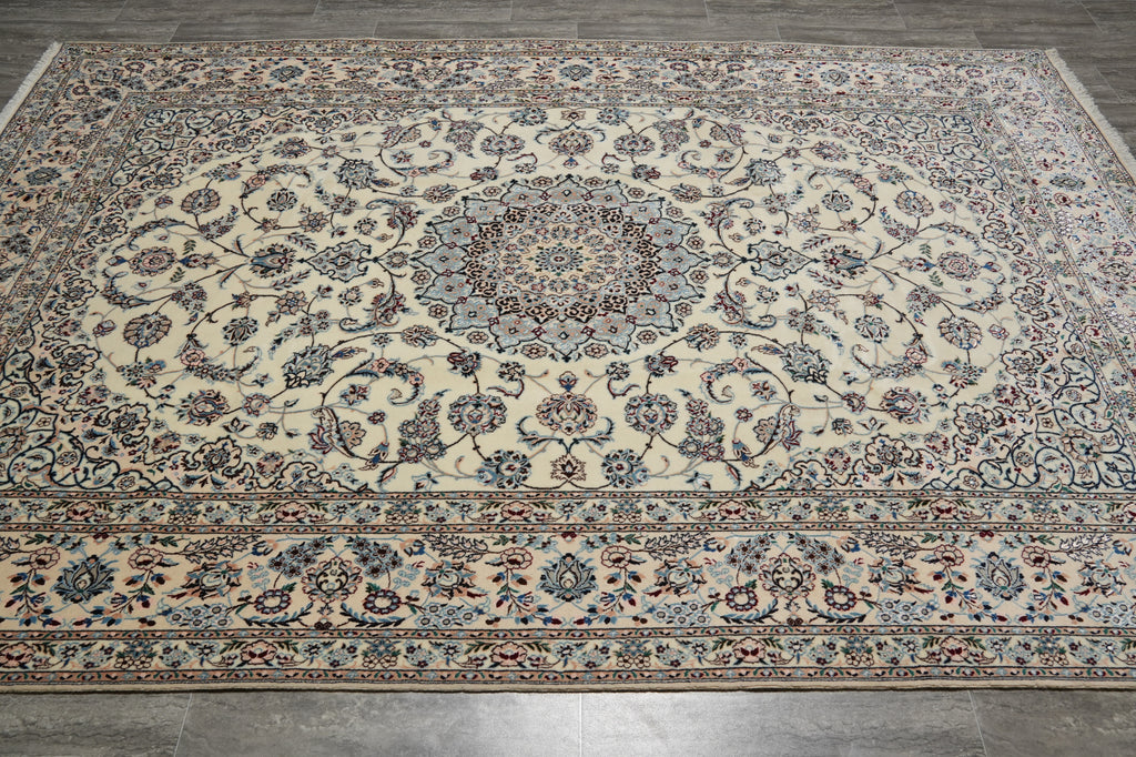 6.5 x 9.6 Stunning Authentic Persian Nain Rug Wool and Silk 500KPSI #PIX-26310