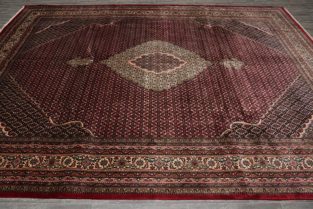 10 x 13 Premium Quality Hand-Knotted Traditional Wool Silk Mahi Tabriz Rug #PIX-10244