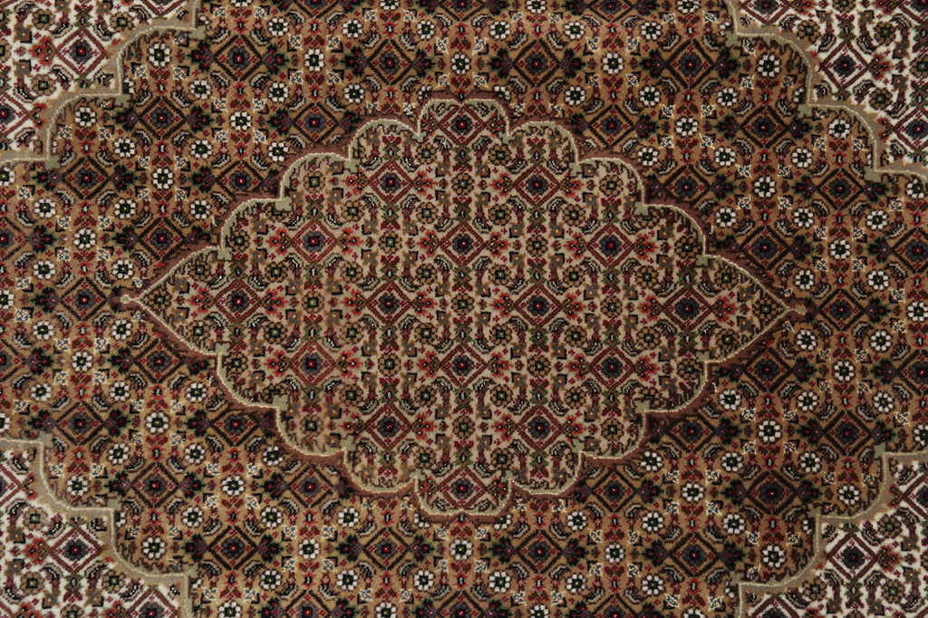 8.4 x 10 Premium Quality Wool and Silk Handmade India Tabriz Mahi Rug EARTH TONE #F-3087