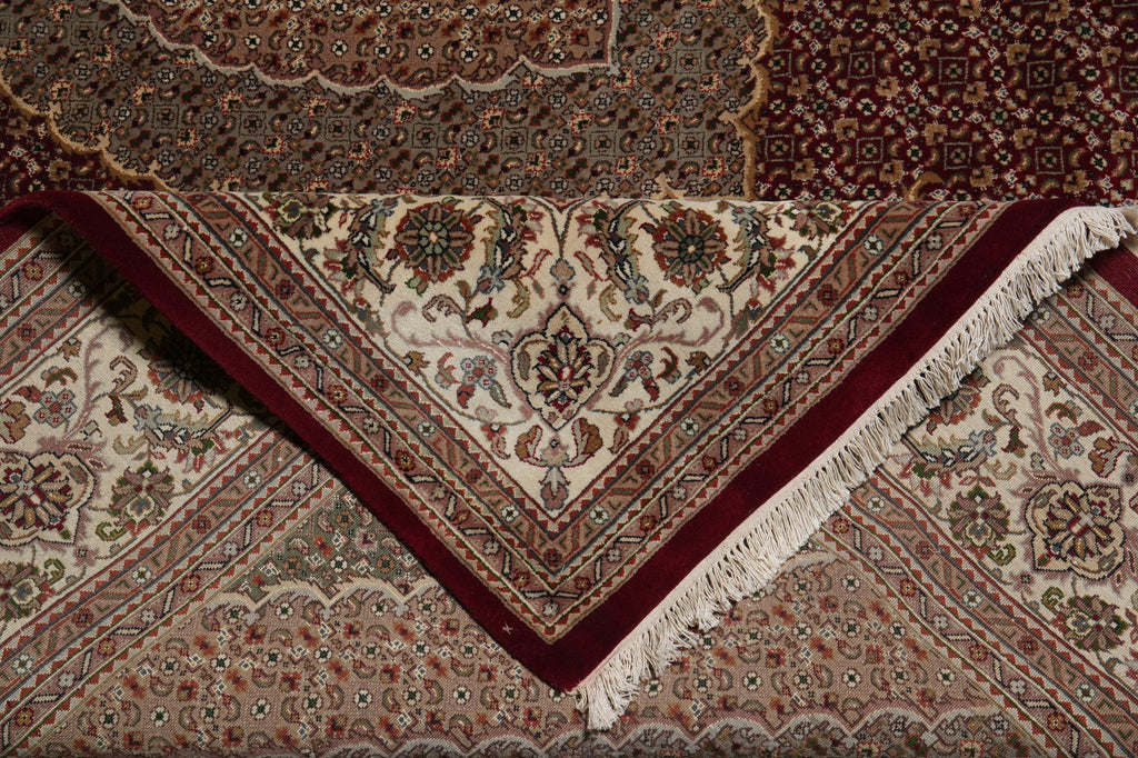 8 x 10 Hand-Knotted Traditional Wool and Silk Quality Handmade Rug MAHI TABRIZ HEATI #F-3086