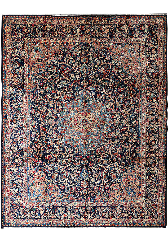 10.1 x 12.4 Authentic Persian Esfahan Najafabad Wool Rug #F-4139