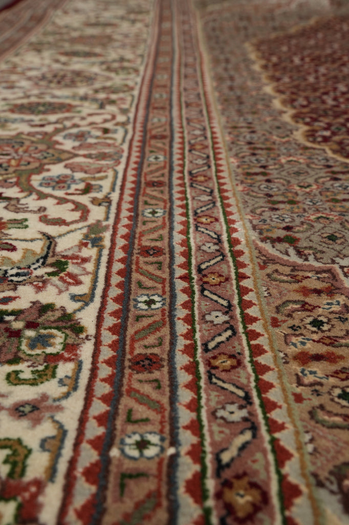 8 x 10 Hand-Knotted Traditional Wool and Silk Quality Handmade Rug MAHI TABRIZ HEATI #F-3086