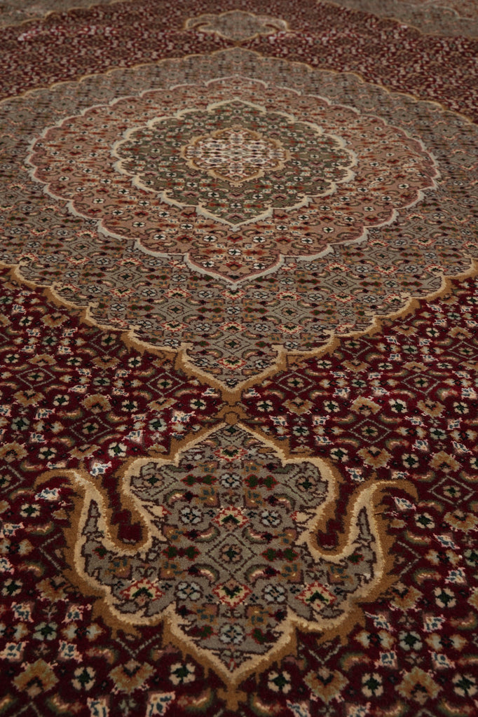 8 x 10 Hand-Knotted Traditional Wool and Silk Quality Handmade Rug MAHI TABRIZ HEATI #F-3086