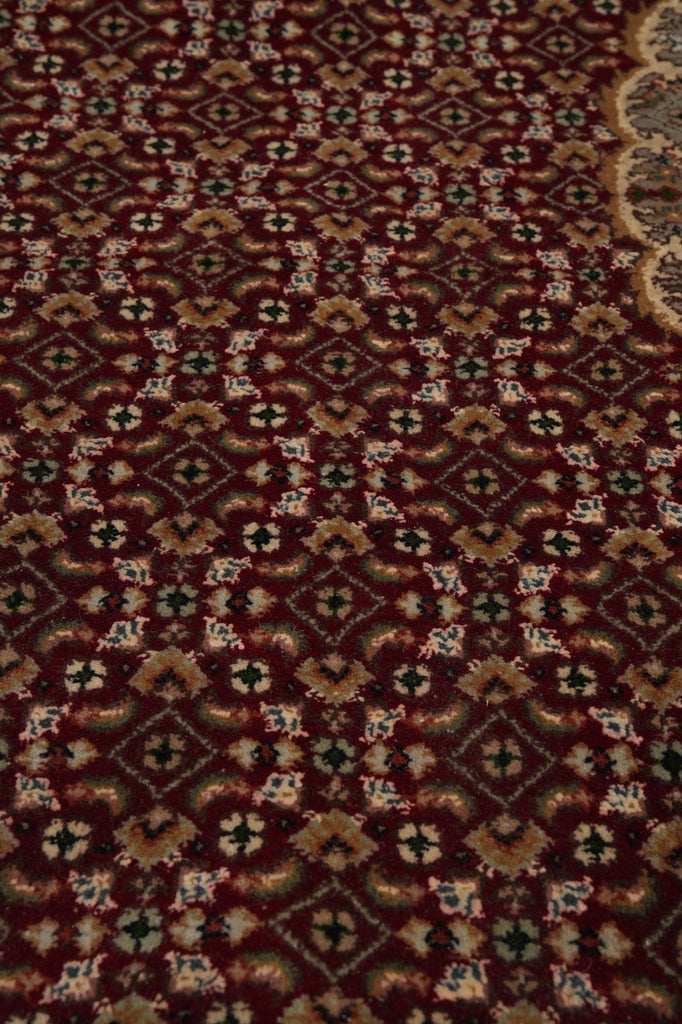 8 x 10 Hand-Knotted Traditional Wool and Silk Quality Handmade Rug MAHI TABRIZ HEATI #F-3086
