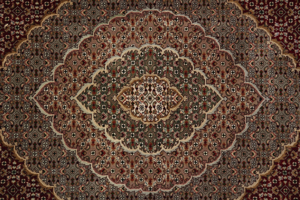 8 x 10 Hand-Knotted Traditional Wool and Silk Quality Handmade Rug MAHI TABRIZ HEATI #F-3086