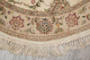 Load image into Gallery viewer, 4 x 4 Feet round Quality Handmade Wool and Silk Rug Ivory #F-4209