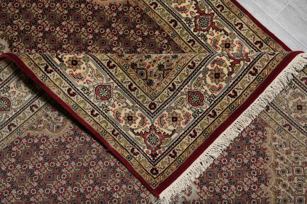4.7 x 6.8 Quality Handmade Wool and Silk Mahi Tabriz Herat Rug #F-3088