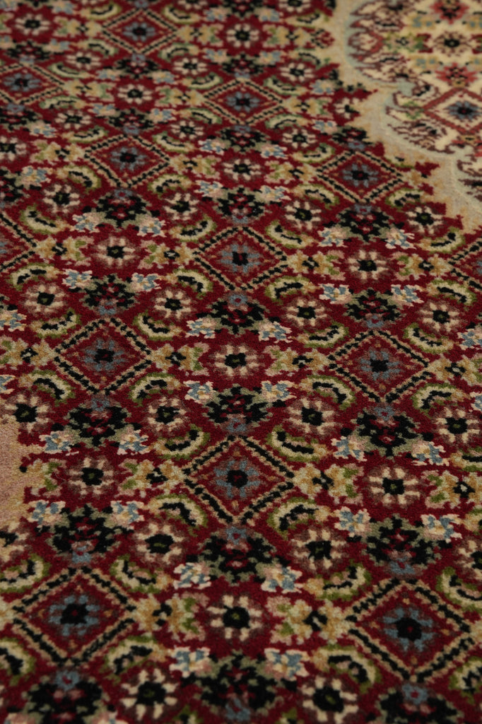 4.7 x 6.8 Quality Handmade Wool and Silk Mahi Tabriz Herat Rug #F-3088