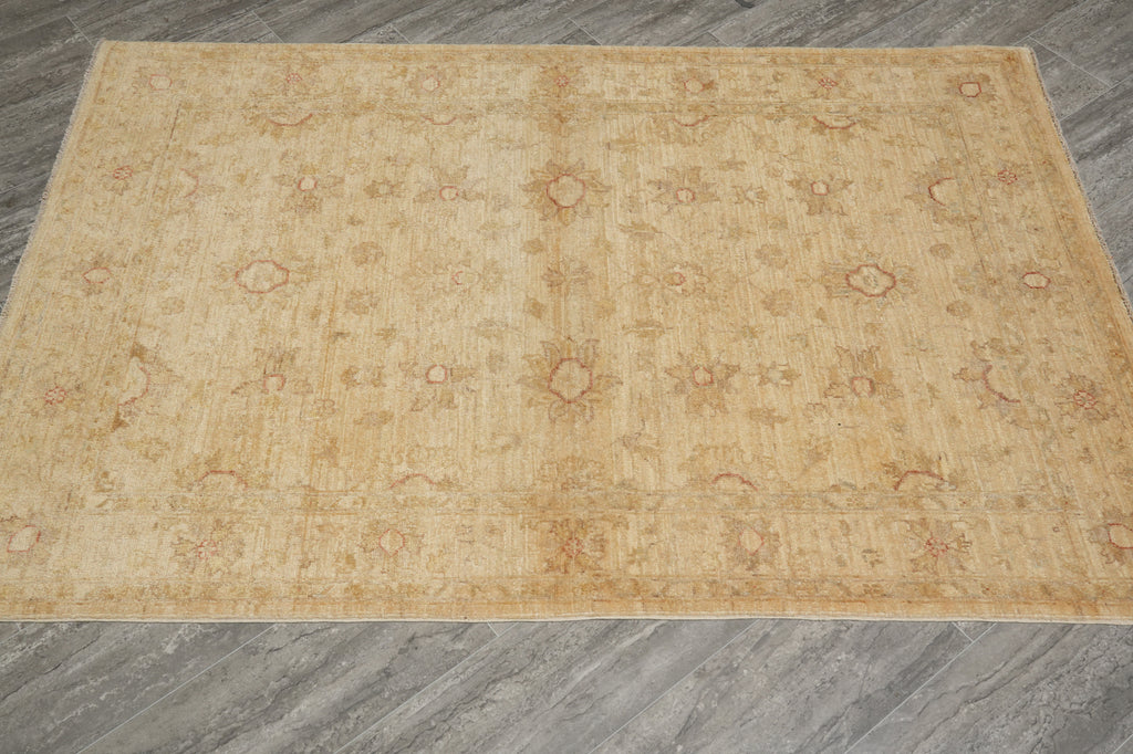 4 x 6 Authentic Handmade Chobi Peshawar Rug Neutrals #PIX-20191