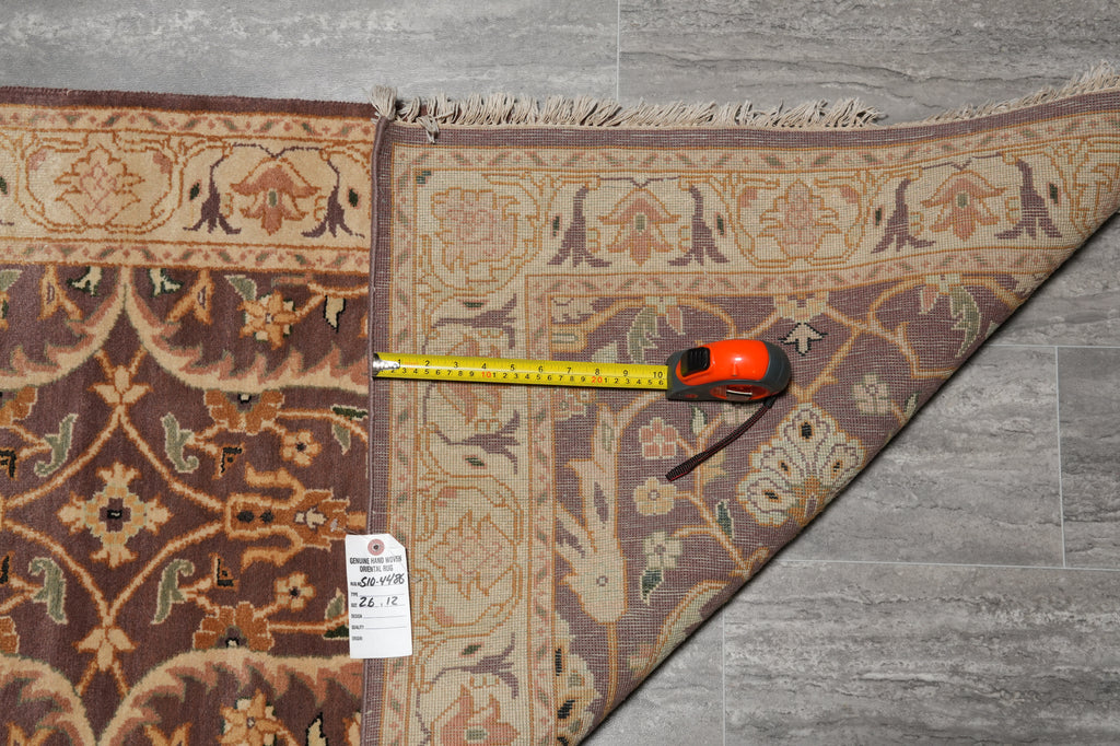 12 Feet Runner Chobi Peshawar Natural Wool Brown #S10-4486