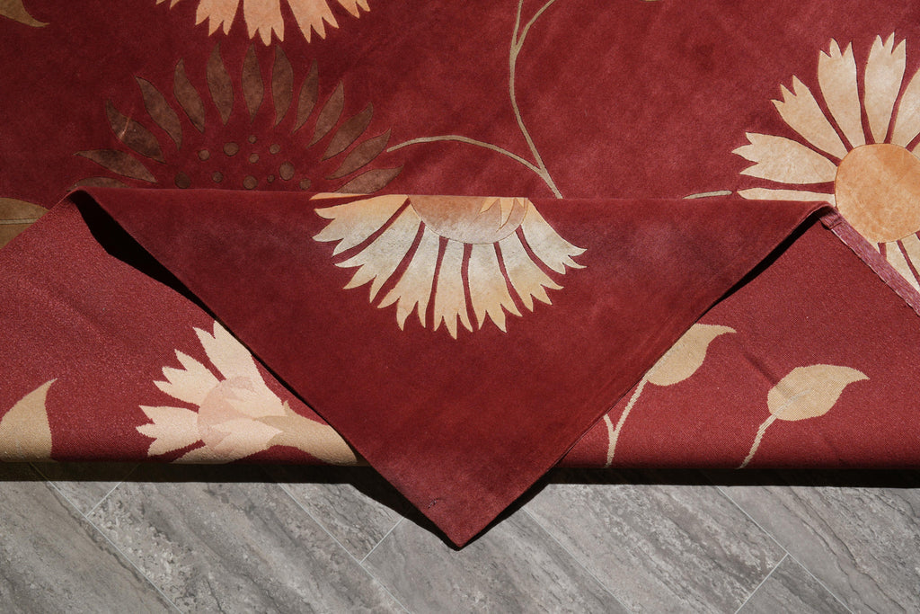 8.9 x 12 High Quality Wool and Silk Handmade Contemporary Rug #F-4141