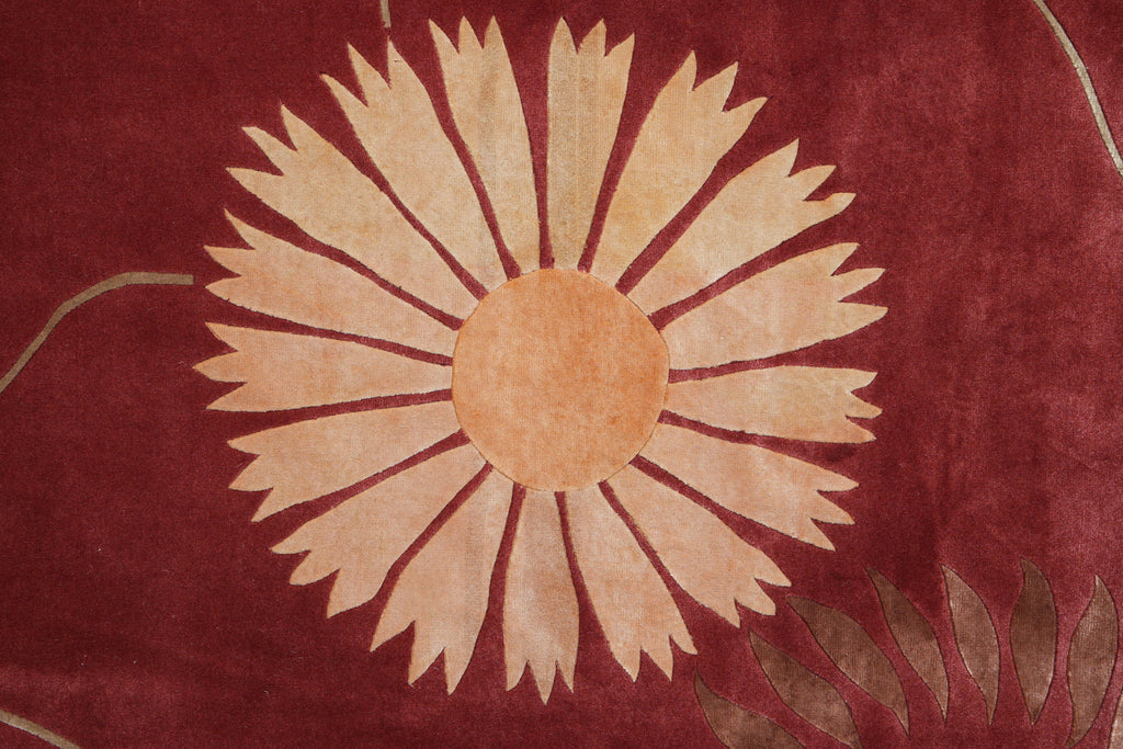 8.9 x 12 High Quality Wool and Silk Handmade Contemporary Rug #F-4141